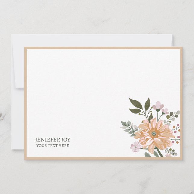 Orange Elegante Blume Wreath Karte (Vorderseite)