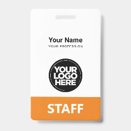 Orange Employee Name Business Logo-Mitarbeitermark Ausweis