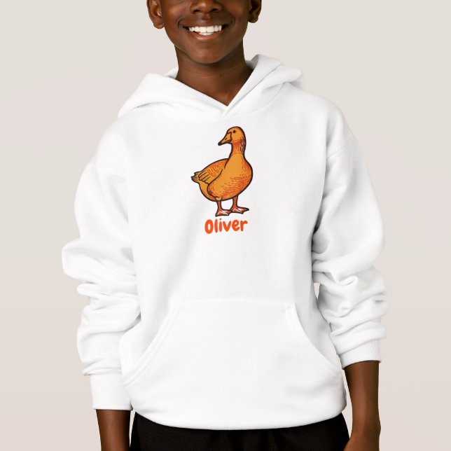Orange Enten Kinder  Hoodie (Vorderseite)
