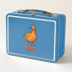 Orange Enten-Kinder Metall Brotdose