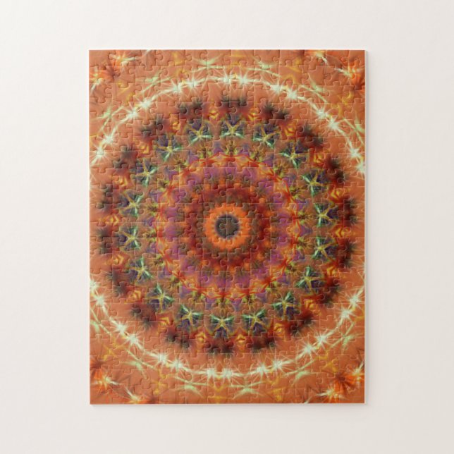 Orange ErdKaleidoskop-Mandala-Puzzle Puzzle (Vertikal)