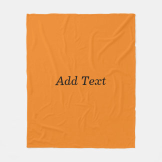 Orange Erstelle deinen eigenen Text Benutzerdefini Fleecedecke