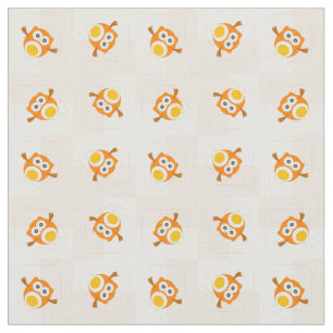 Orange Eulen-Illustrations-Muster Stoff