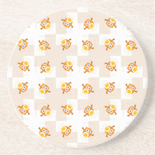 Orange Eulen-Illustrations-Muster Untersetzer