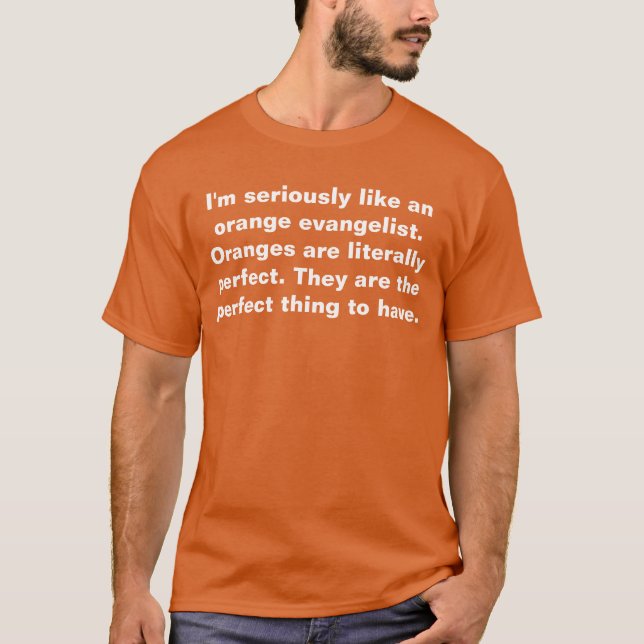 orange Evangelist T-Shirt (Vorderseite)