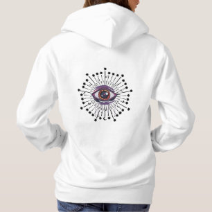 Orange Evil Eye Protection Trendy Oversidies Hoodie