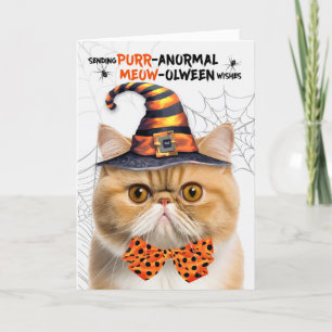 Orange Exotic Halloween Cat PURRanormal MEOWolween Feiertagskarte