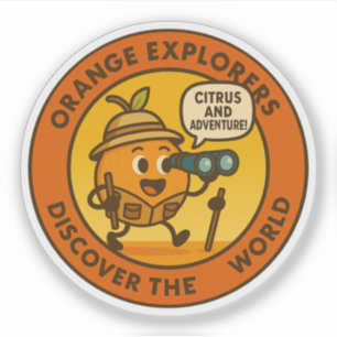 Orange Explorers Entdecken Sie die Welt Aufkleber