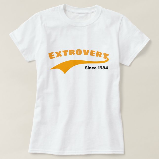 Orange Extrovert Typografie Swoosh Benutzerdefinie T-Shirt (Design vorne)