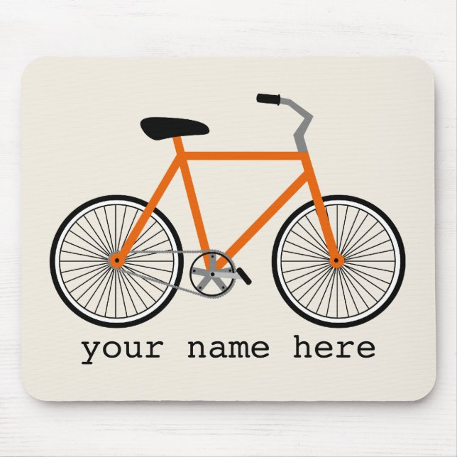 Orange Fahrrad Mousepad (Vorne)