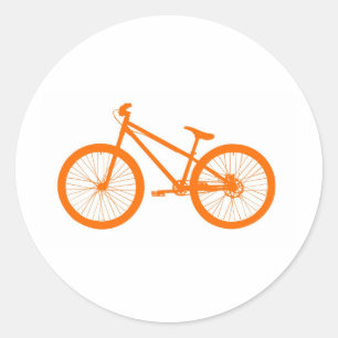 Orange Fahrrad Runder Aufkleber