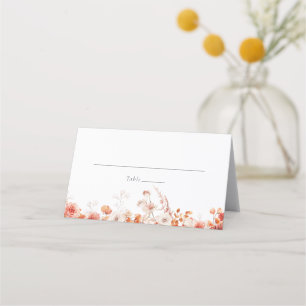 Orange Fall Floral Wedding Platzkarte