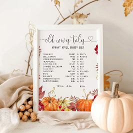 Orange fall kleiner Kürbis Alte Ehefrauen Poster