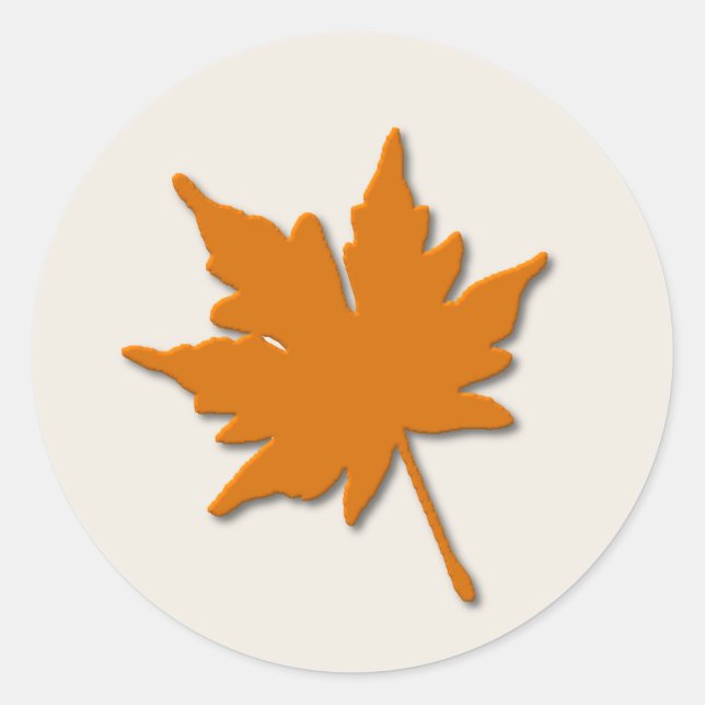 Orange Fall Leaf Sticker (Vorderseite)