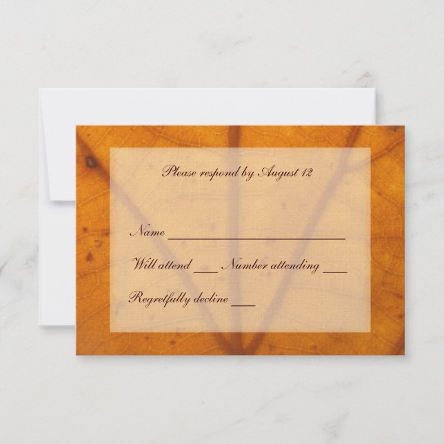 Orange Fall Leaf uAwg mit Umschlag RSVP Karte (Vorderseite)