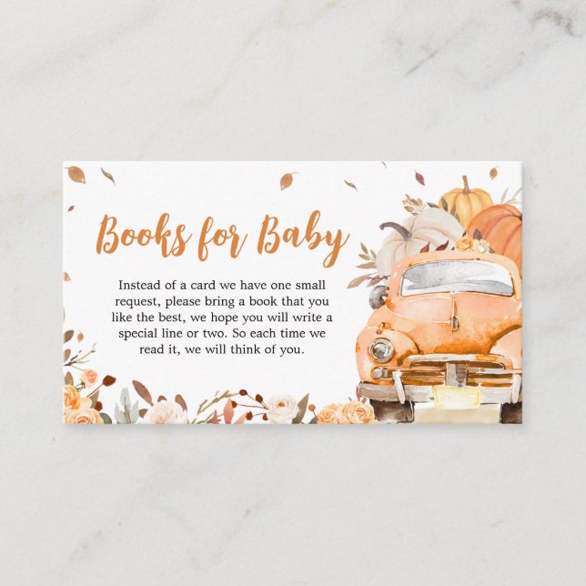Orange Fall Pumpkin Truck Books for Baby Begleitkarte (Vorderseite)
