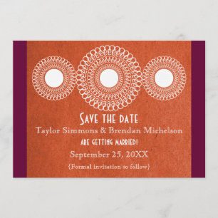 Orange Far East Elegance Save-the-Date-Karte Einladung