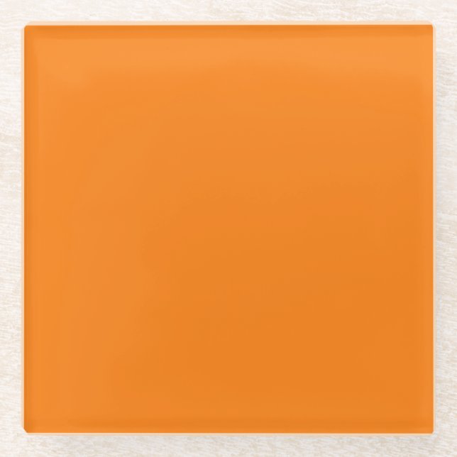 Orange Farbe Glasuntersetzer (Vorderseite)