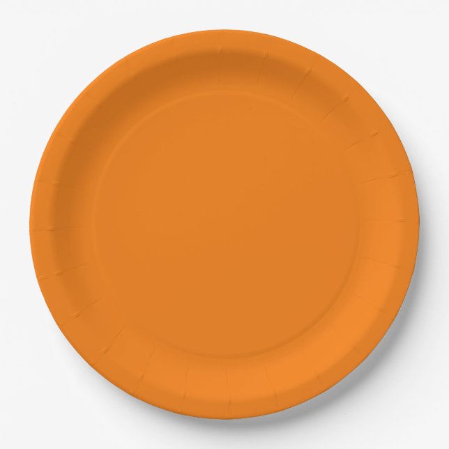 Orange Farbe Pappteller (Vorderseite)