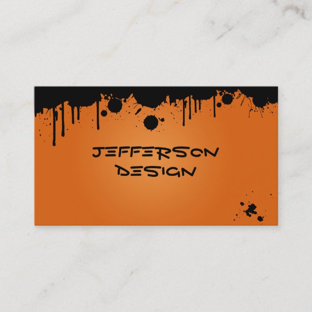 Orange Farben-NeonSpritzer Visitenkarte (Vorderseite)