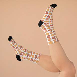 Orange farbenfrohe geometrische Gestalt glückliche Socken