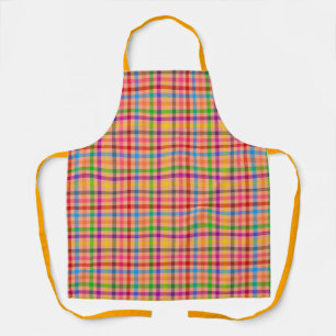 Orange Farbige Gingham Karo Muster Schürze