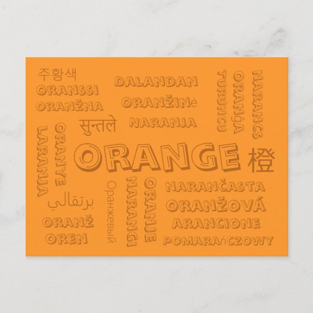 Orange - Farbsprachen auf Postkarten (Vorderseite)