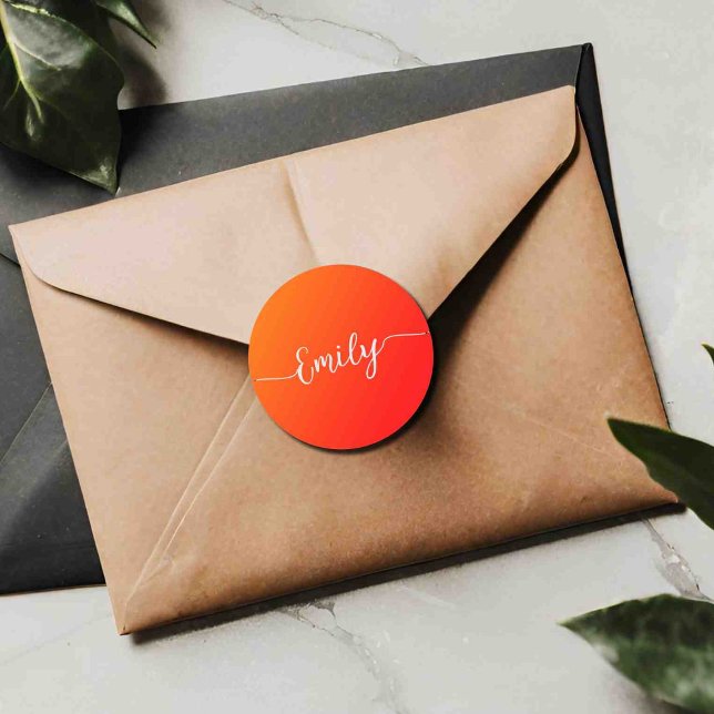 Orange-Farbverlauf - Klassischer Rundaufkleber hin Runder Aufkleber (Von Creator hochgeladen)