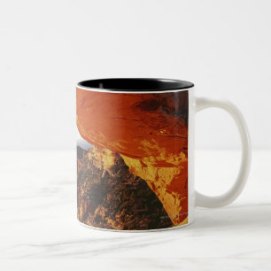 Orange Felsen-Overhand u. felsige Schlucht Zweifarbige Tasse