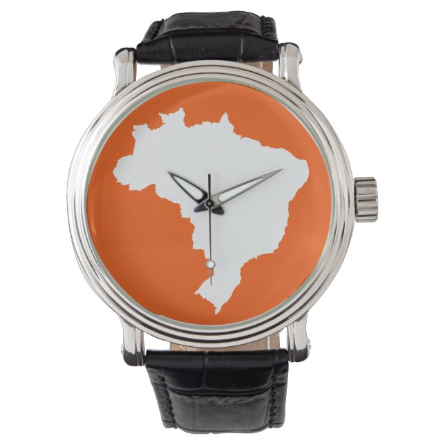 Orange Festive Brasilien Armbanduhr (Vorderseite)