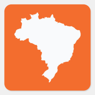 Orange Festive Brazil at Emporio Moffa Quadratischer Aufkleber