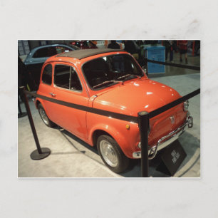 Orange Fiat Postkarte