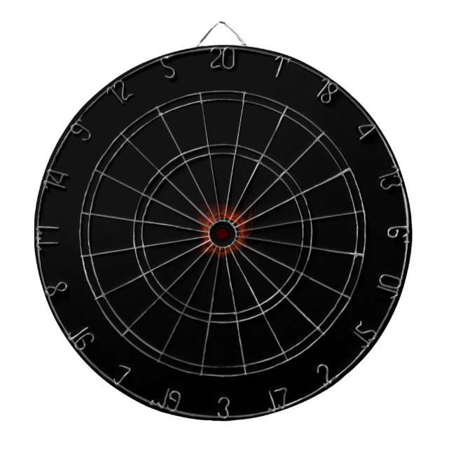 Orange Fiery Eclipse Black Hole Dart Board Dartscheibe (vorne)