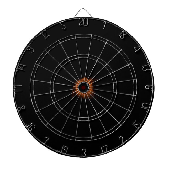 Orange Fiery Eclipse Black Hole Dart Board Dartscheibe (vorne)