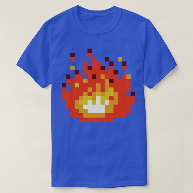 Orange Fire 8bit T-Shirt (Design vorne)