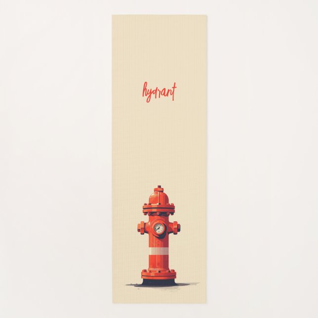 Orange Fire Hydrant Yogamatte (Vorderseite)