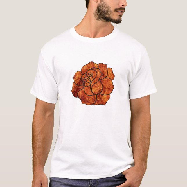 Orange Fire Rose T - Shirt (Vorderseite)