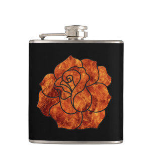 Orange Fire Rosen Flask Flachmann