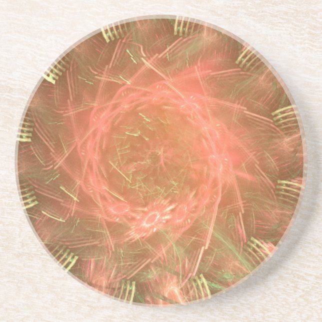 Orange Fireworks Wheel Untersetzer (Vorne)