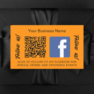 Orange Firmenname qr Code Facebook Rechteckiger Aufkleber