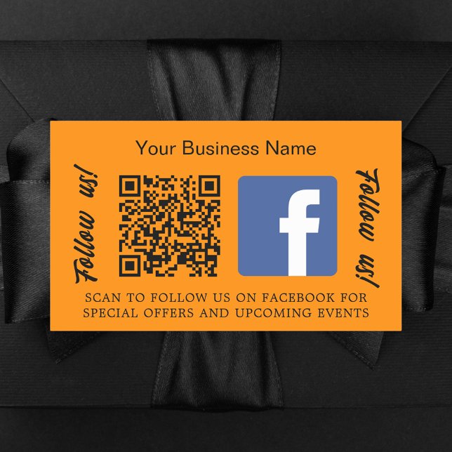 Orange Firmenname qr Code Facebook Rechteckiger Aufkleber (Von Creator hochgeladen)
