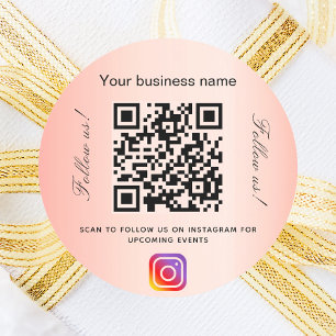 Orange-Firmenname qr-Codeinstagramm Runder Aufkleber