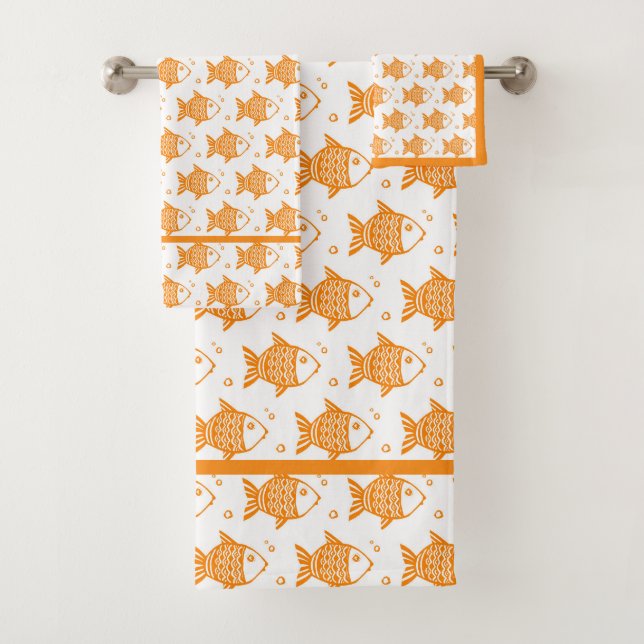 Orange Fish Badhandtuch Set (Insitu)