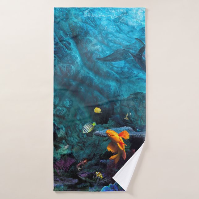 ORANGE FISH BLAUE OCEAN BADEHANDTUCH (Badehandtuch)