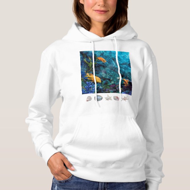 ORANGE FISH BLAUE OCEAN HOODIE (Vorderseite)