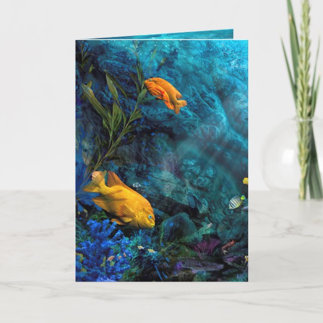 ORANGE FISH BLAUE OCEAN KARTE (Vorderseite)