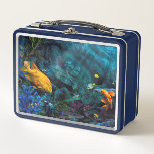 ORANGE FISH BLAUE OCEAN METALL BROTDOSE