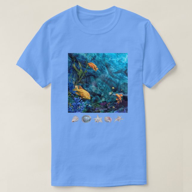 ORANGE FISH BLAUE OCEAN T - Shirt (Design vorne)