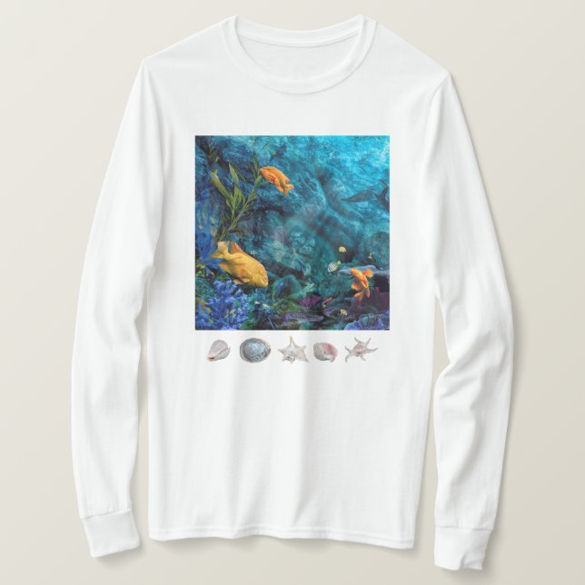 ORANGE FISH BLAUE OCEAN T-Shirt (Design vorne)