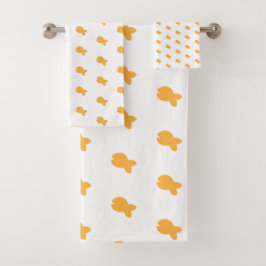 Orange Fish Repetier Kids Baby White Bath Handtuch Badhandtuch Set